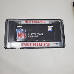 Rico Industries NFL New England Patriots Chrome Metal License Plate Frame